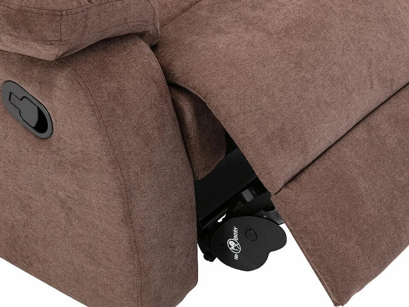 Vente-unique Sillón relax mecánico de tela marrón TOLZANO patas metal Marru00f3n