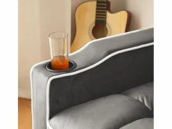 Sillón retráctil de terciopelo - con portavasos + soporte para teléfono móvil -^ModernLuxe Clearance