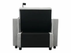 ModernLuxe Sillón retráctil de terciopelo - con portavasos + soporte para teléfono móvil - Gris claro Outlet