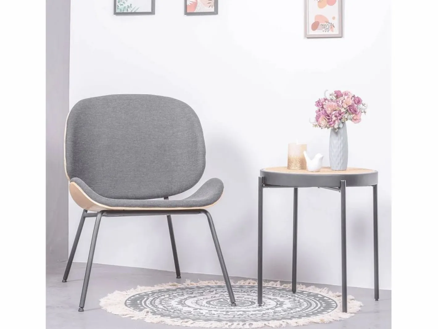 Nest Dream Sillón rústico en madera de nogal - Plymouth - Gris Sale