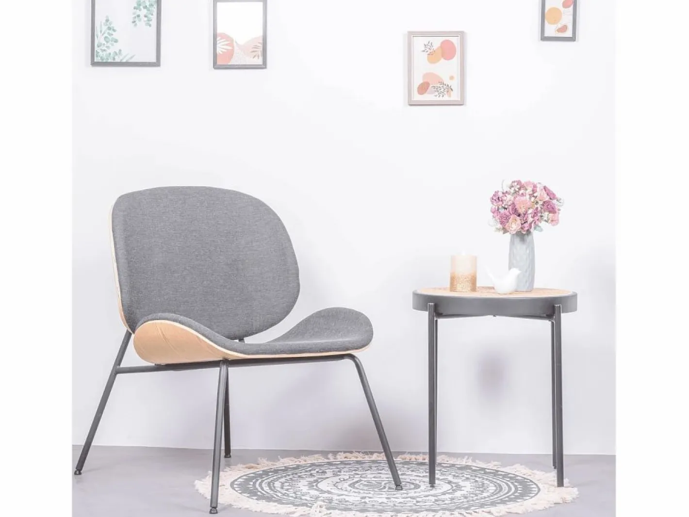 Nest Dream Sillón rústico en madera de nogal - Plymouth - Gris Sale