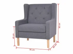 Mobikasa Sillón Club|Sillón silla asiento de salón sofá club de diseño sala de estar tela 1102324