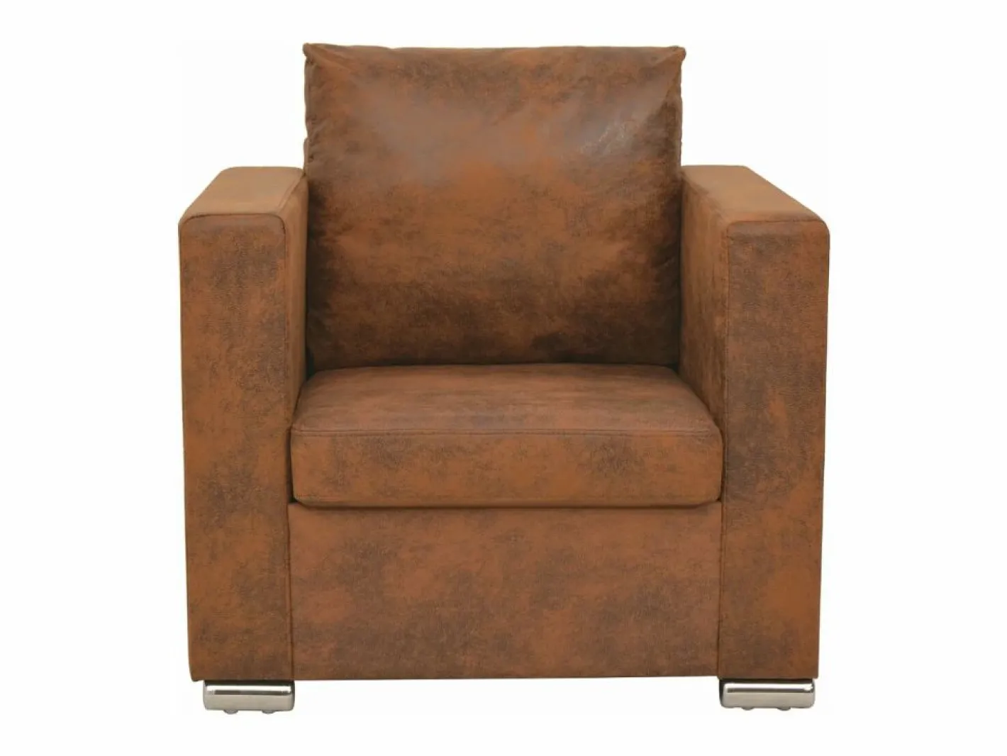 Sillón sillón sillón club sofá salón piel sintética marrón 1102124/3^Mobikasa Discount