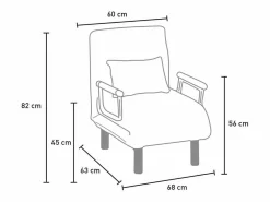 Sillón Sofá cama plegable individual de tela Deborah -^Le roi du relax