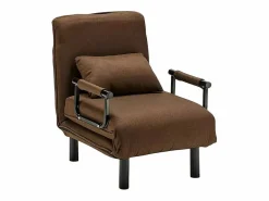 Le roi du relax Sillón Cama|Sillón Sofá cama plegable individual de tela Deborah - Marrón