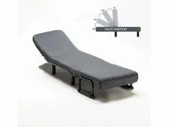 Le roi du relax Sillón Sofá cama plegable individual de tela Deborah - Gris Hot