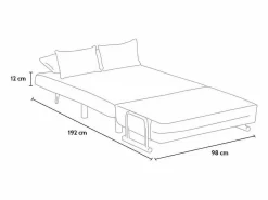Le roi du relax Sillón Cama|Sillón Sofá Cama Plegable Reposabrazos de tela Deborah Twin Dos Plazas -