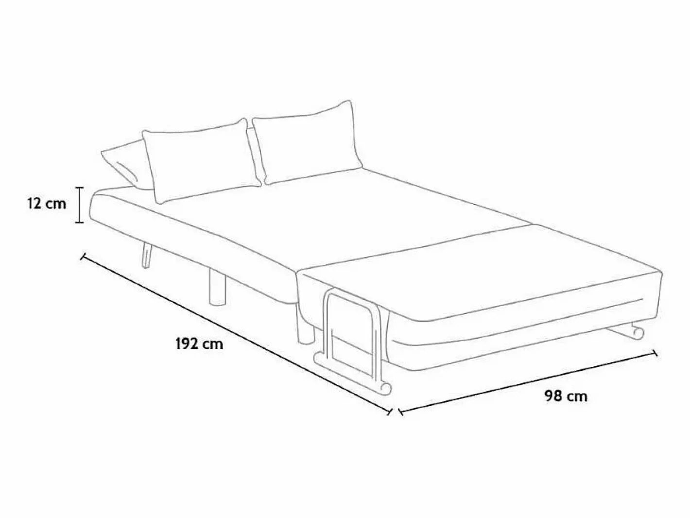 Le roi du relax Sillón Sofá Cama Plegable Reposabrazos de tela Deborah Twin Dos Plazas - Gris Online