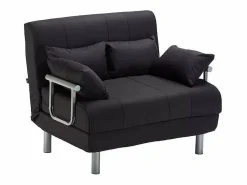 Le roi du relax Sillón Sofá Cama Plegable Reposabrazos de tela Deborah Twin Dos Plazas - Negro Sale