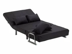 Le roi du relax Sillón Sofá Cama Plegable Reposabrazos de tela Deborah Twin Dos Plazas - Negro Sale