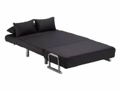 Le roi du relax Sillón Sofá Cama Plegable Reposabrazos de tela Deborah Twin Dos Plazas - Negro Sale