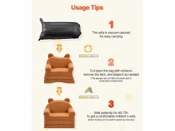 Sillón Cama|Sillón SucceBuy para Niños Convertible 2-en-1, Sofá Cama Plegable y Suave, con Reposabrazos, en Esponja 28D y Tejido Polar, Sofá para Niños Pequeños