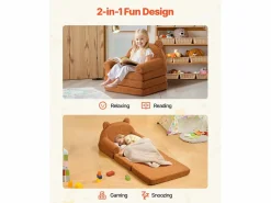 Sillón Cama|Sillón SucceBuy para Niños Convertible 2-en-1, Sofá Cama Plegable y Suave, con Reposabrazos, en Esponja 28D y Tejido Polar, Sofá para Niños Pequeños