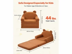 Sillón Cama|Sillón SucceBuy para Niños Convertible 2-en-1, Sofá Cama Plegable y Suave, con Reposabrazos, en Esponja 28D y Tejido Polar, Sofá para Niños Pequeños