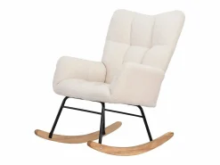 Sillón tapizado, estampado de cuadros suaves, para salón, dormitorio, mecedora, capacidad de peso 120 kg, color . Beige Discount