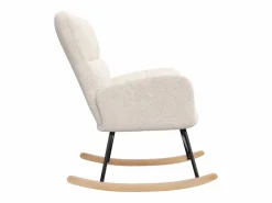 Sillón tapizado, estampado de cuadros suaves, para salón, dormitorio, mecedora, capacidad de peso 120 kg, color . Beige Discount
