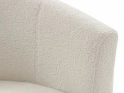 Vente-unique Sillón|Sillón Estilo Cabriolet|Sillón y puf de tela de rizo estilo clásico atemporal JOVANA