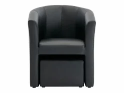 Sillón y puf tapizados en estilo clásico intemporal JOVANA^Vente-unique New