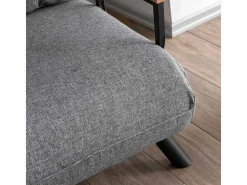 Menzzo Sillón Escandinavo|Sillón-Cama – 175 cm x 60 cm – – Metal y Tela de Lino