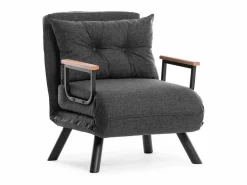 Menzzo Sillón Escandinavo|Sillón-cama de 1 plaza – oscuro – metalizado