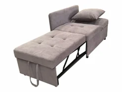 Hauss Spole Sillón/sofá cama convertible - Respaldo regulable - Tejido de lino Gris Outlet