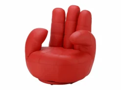Vente-unique Sillon mano giratorio de piel sintetica en CATCHY Rojo Clearance