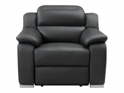 Sillon relax eléctrico de piel en color ARENA^Vente-unique New