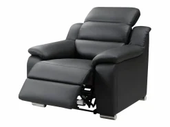 Sillon relax eléctrico de piel en color ARENA^Vente-unique New