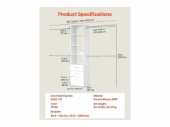 Mueble Perchero|Sistema de Armario SucceBuy con 3 Cajones, Sistema de Organización de Armario de Madera de Altura Ajustable, Colgador de Ropa para Almacenamiento de Dormitorio