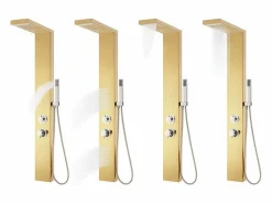 Helloshop26 Sistema de ducha de baño en acero inoxidable 130 cm acabado dorado 02_0003110 Gris Outlet