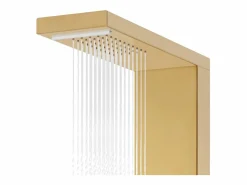 Helloshop26 Sistema de ducha de baño en acero inoxidable 130 cm acabado dorado 02_0003110 Gris Outlet