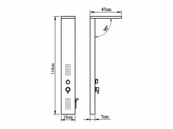 Helloshop26 Alcachofa De Ducha, Cabezal|Sistema de panel de ducha de aluminio y plástico para baño interior 114 cm 02_0003117