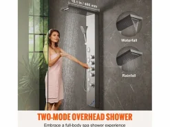 Columna De Ducha|Sistema de Torre de Panel de Ducha SucceBuy de Acero Inoxidable, 4 Modos de Chorros de Catarata y Efecto de Lluvia
