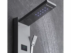 Sistema de Torre de Panel de Ducha SucceBuy, Conjunto de Ducha Acero Inoxidable, con 6 Modos, Pantalla LED Plateado Outlet