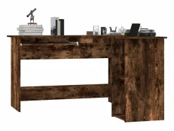 Skive Escritorio esquina madera contrachapada roble humo 120x140x75cm^Garden Furniture Best