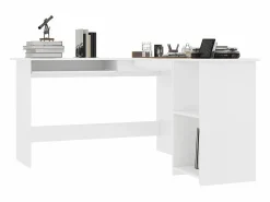Garden Furniture Skive Escritorio forma de L madera contrachapada 120x140x75 cm Blanco Sale