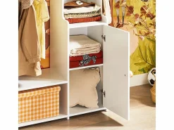 Armario Infantil con 2 Estantes y 1 Puerta 94x35x110 cm KMB110-W ES^Sobuy