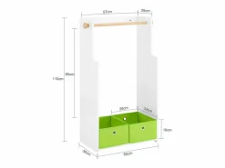Armario Infantil con Perchero y Cajas, Estantería para Ropa^Sobuy Best