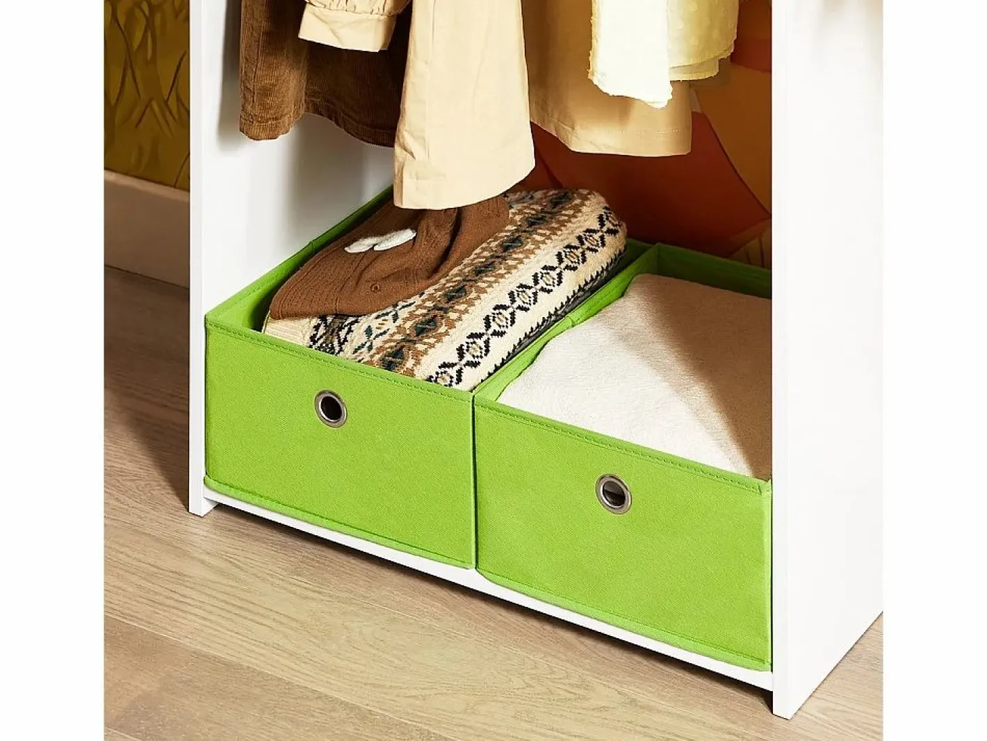 Armario Infantil con Perchero y Cajas, Estantería para Ropa^Sobuy Best