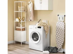 Sobuy Mueble Para Lavadora|Armario para Lavadora y Secadora con Cesta, , 100x60x90 cm