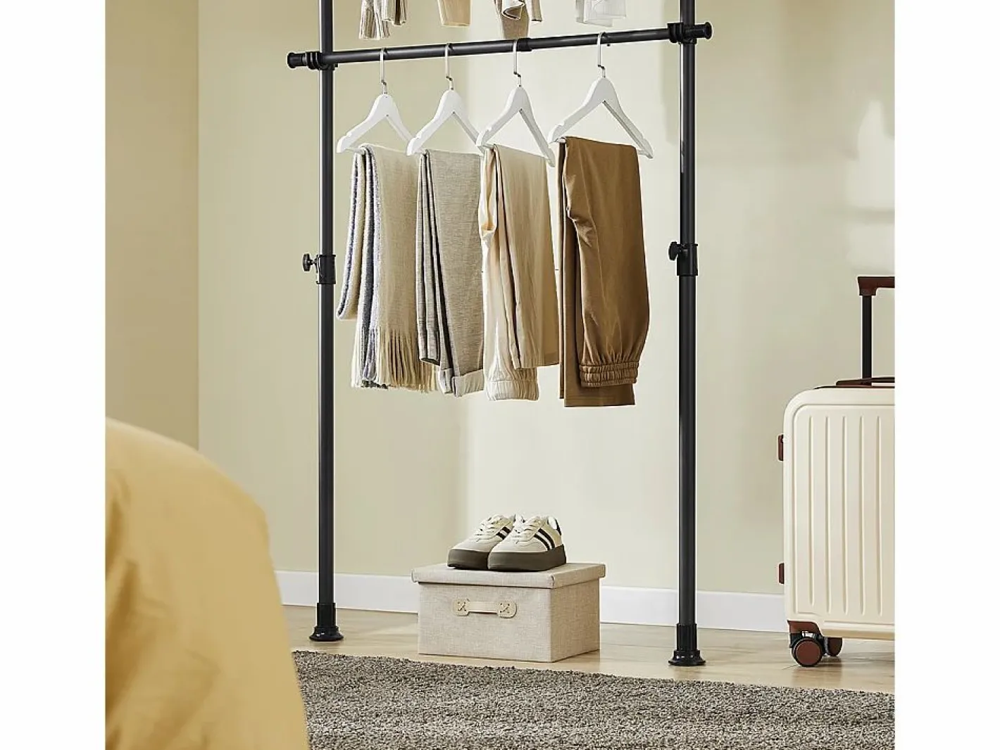 Sobuy Mueble Perchero|Armario Ropero Metálico con Estantes Gris