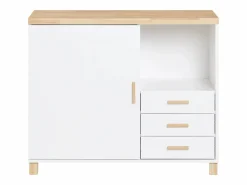 ASK07-WN Aparador de Oficaina Soporte para Impresora con 1 Puerta y 3 cajones^Sobuy Online