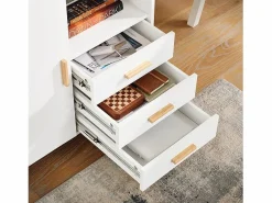 ASK07-WN Aparador de Oficaina Soporte para Impresora con 1 Puerta y 3 cajones^Sobuy Online