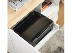 ASK07-WN Aparador de Oficaina Soporte para Impresora con 1 Puerta y 3 cajones^Sobuy Online