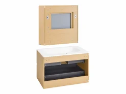 BZR198-N Conjunto de Muebles de baño 2 piezas Armario Colgante + Espejo^Sobuy