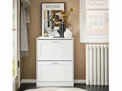 Sobuy Zapatero|Mueble De Almacenaje|FSR137-W Zapatero estrecho con 2 Solapas 60 x 25 x 80 cm