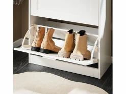 Sobuy Zapatero|Mueble De Almacenaje|FSR137-W Zapatero estrecho con 2 Solapas 60 x 25 x 80 cm