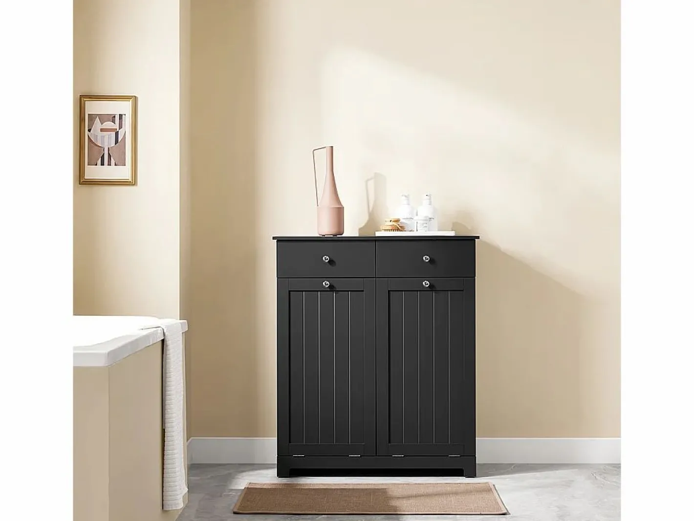 Mueble de Baño con 2 Cajones y 2 Bolsas Extraíbles,^Sobuy Hot