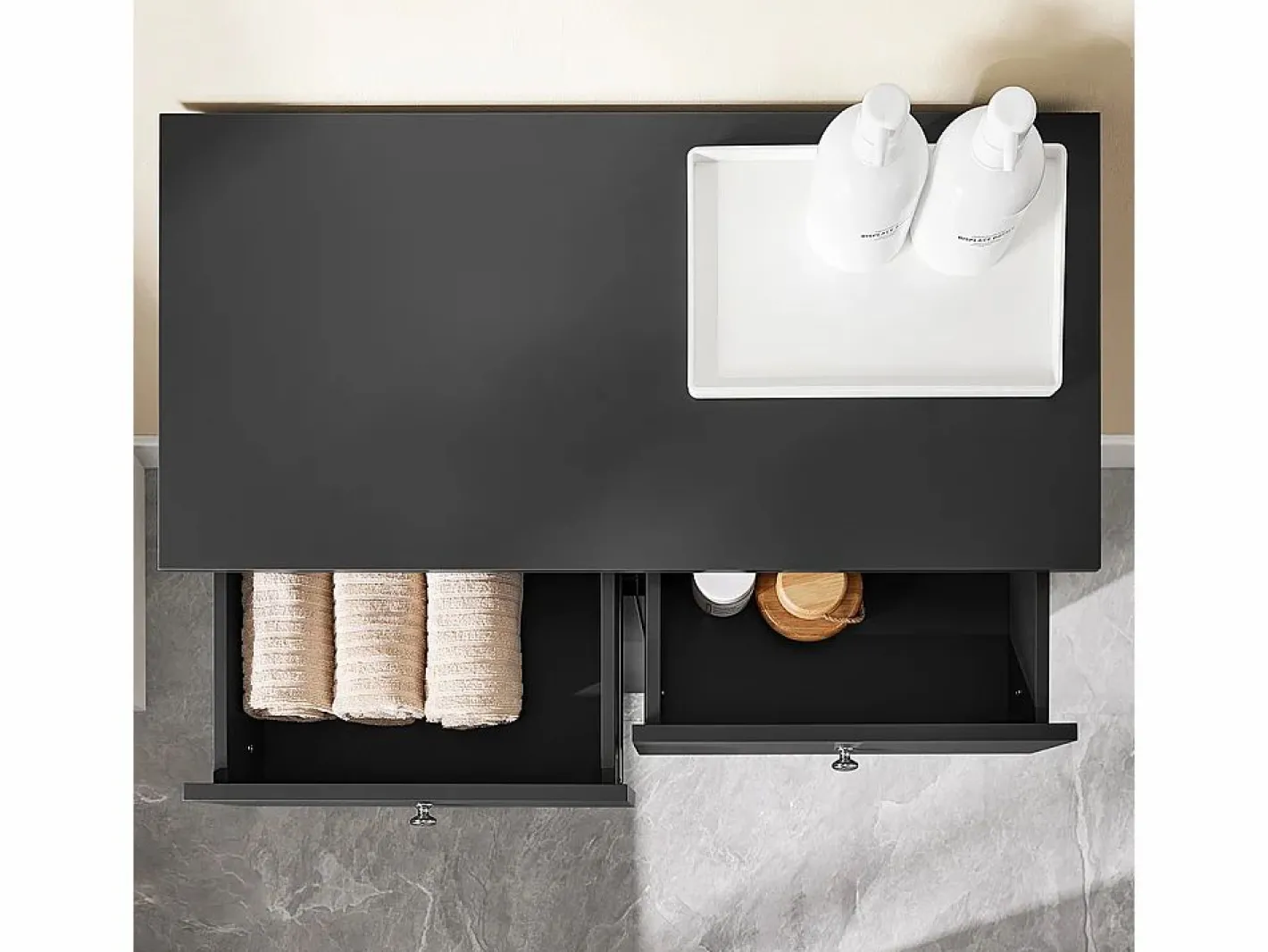 Mueble de Baño con 2 Cajones y 2 Bolsas Extraíbles,^Sobuy Hot