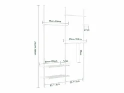 Sobuy Burro Para Ropa|Perchero de pie 76.99x84.99x103cm Funcional FRG34-II-W